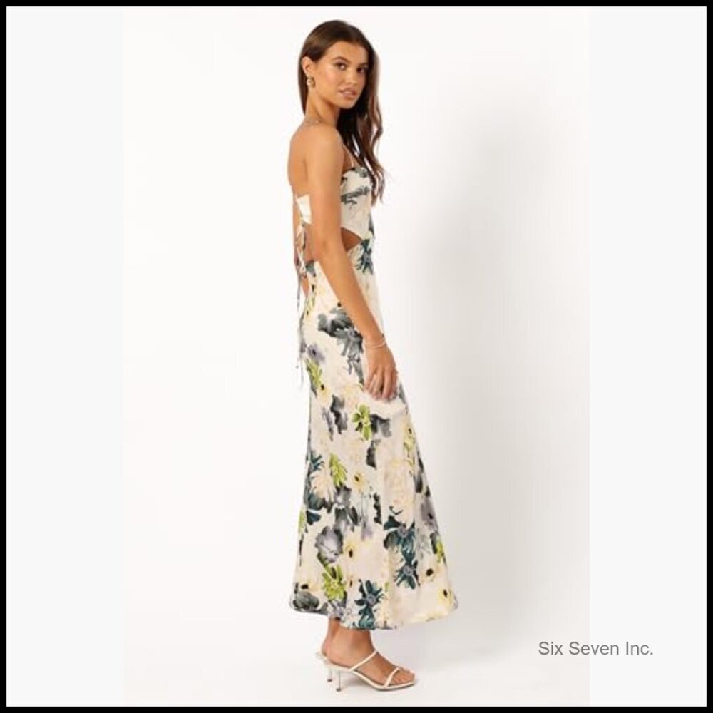 Maxi Dress with Halter Neckline and Side Cut Out Detail - Picture 3 of 6